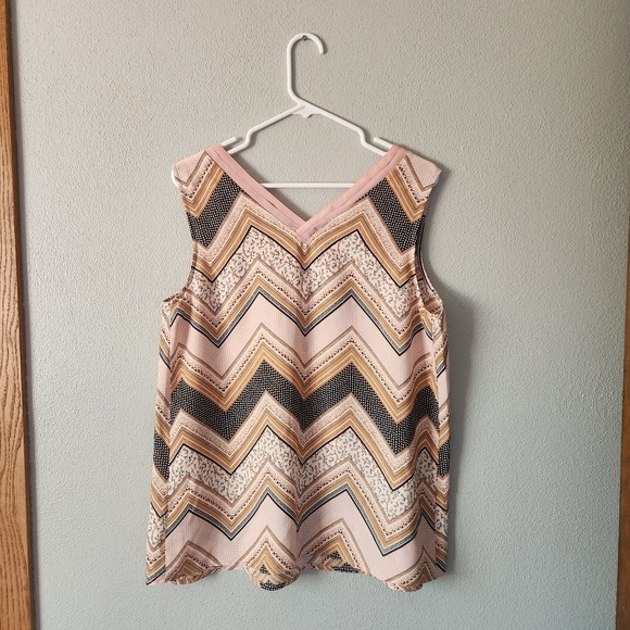 Maurices Chevron Tank Top - Pink, Black, and Tan - Picture 4 of 6
